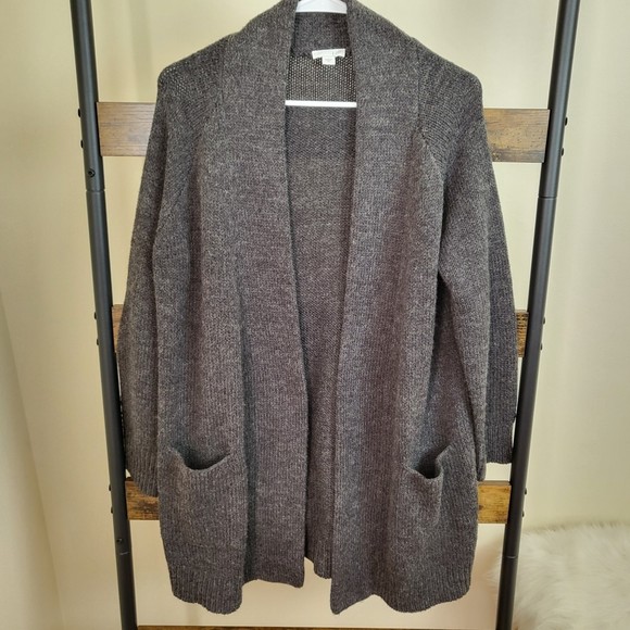 Sweaters - J. Jill grey longline wool blend knit cardigan size XS